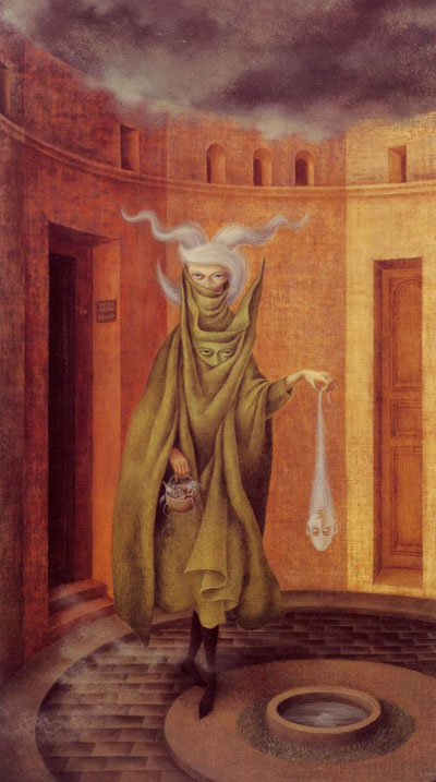 Remedios Varo. Mujer saliendo del psicoanalista 1960. 